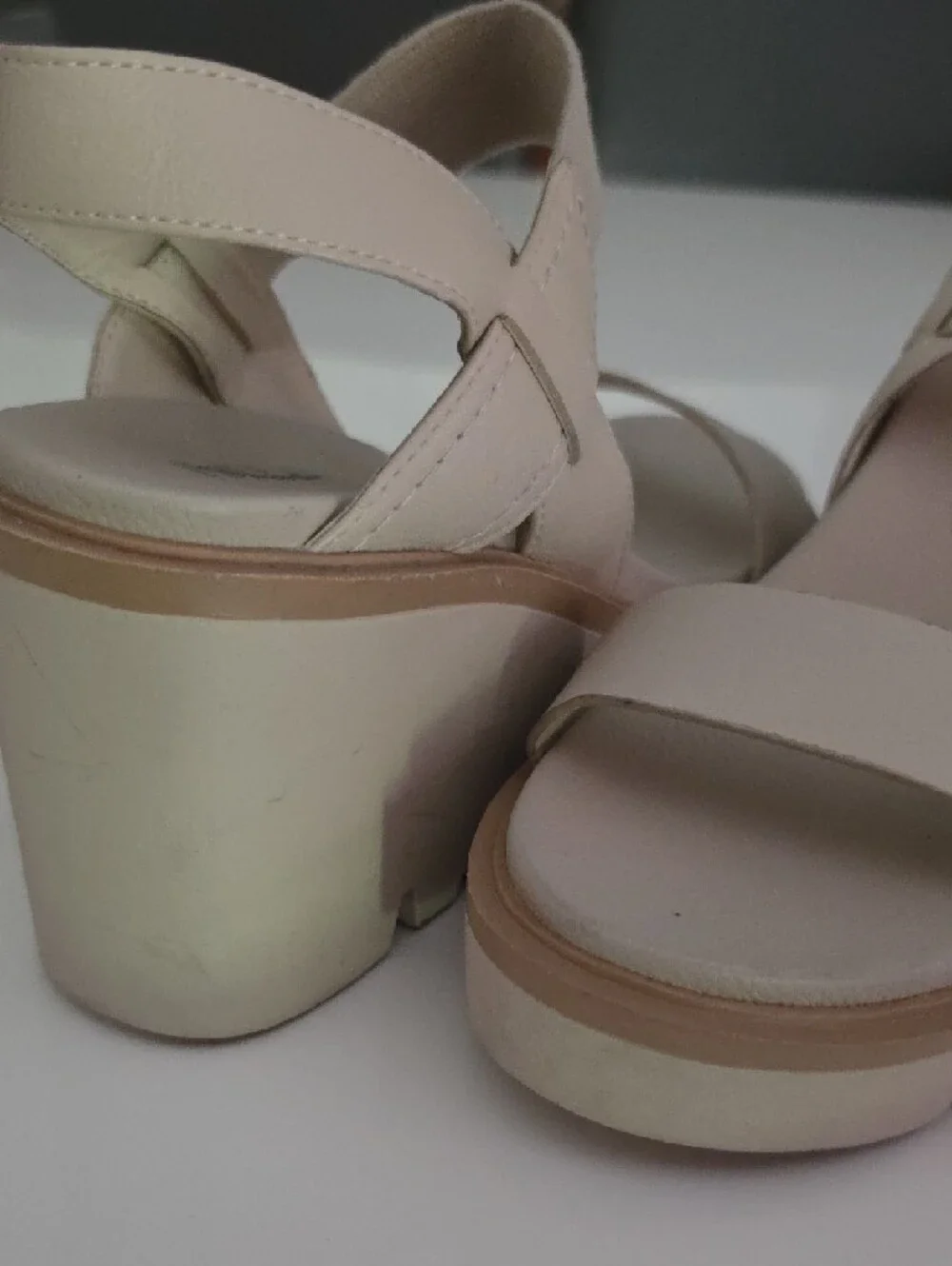 Mia | Neutral Cream Wedge Sandals with Ankle Strap